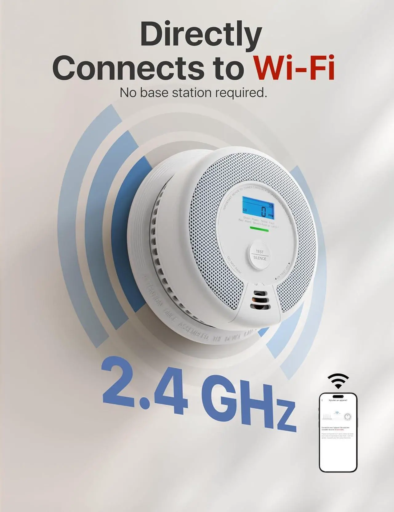 Alt view image 6 of 7 - Smart Smoke Detector Carbon Monoxide Detector Combo with Replaceable Battery, Wi-Fi Smoke and Carbon Monoxide Detector with Real-Time App Notifications, SC07-WX, 6-Pack