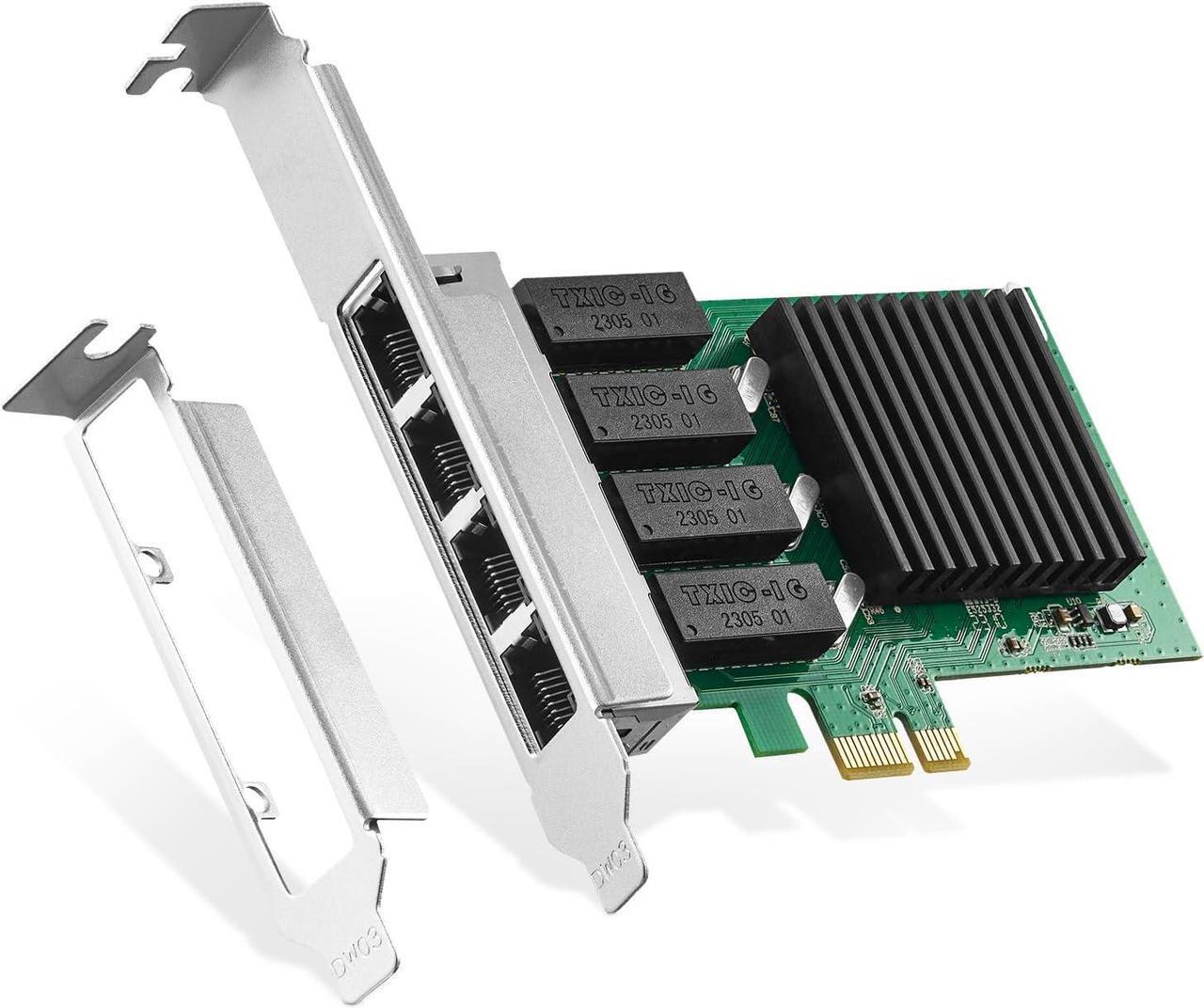 Main image of 4 Port Gigabit PCIe Network Adapter, Realtek RT8111H Controller 1000/100Mbps Ethernet LAN NIC Card for Windows/Linux/Mac