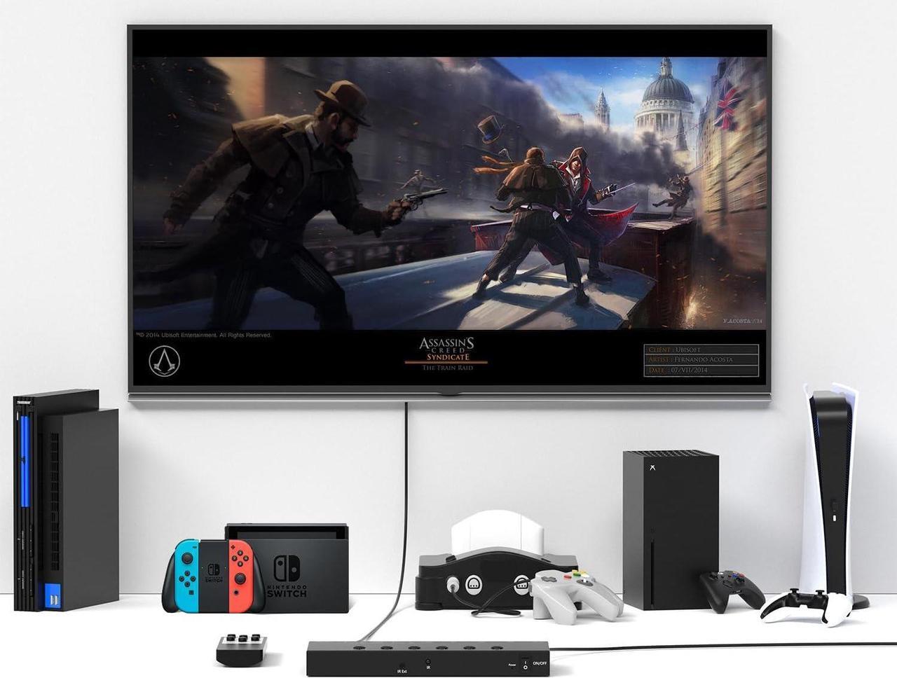 Alt view image 2 of 7 - 3 Way HDMI 2.0 to HDMI Switcher + 2 RCA to HDMI Converter(2 in 1) 2 Way AV Composite CVBS Switch to HDMI Adapter Support 4:3/16:9 Switching for N64 NGC Wii Xbox PS2/3/4/5 Xbox Series/ONE Switch