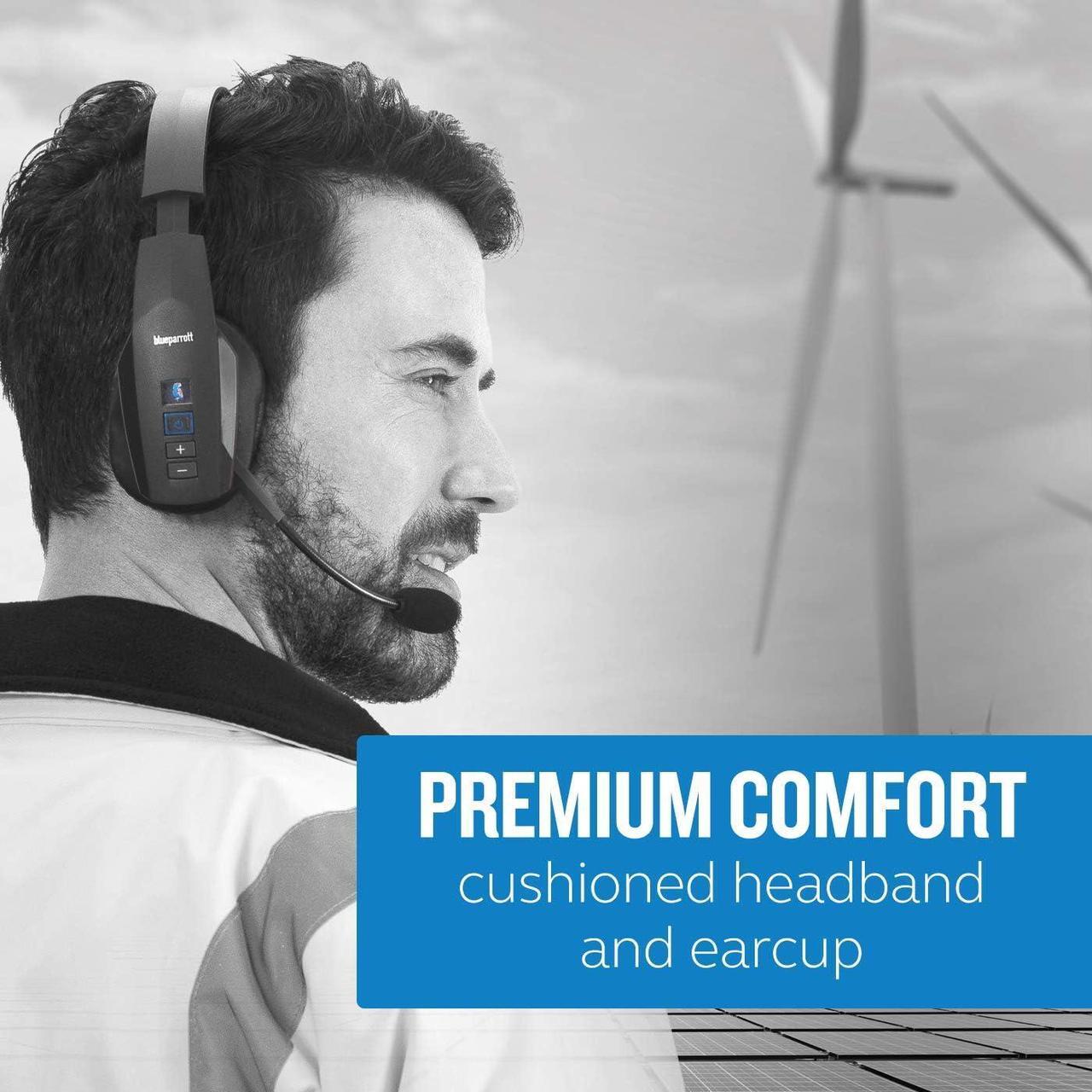 Alt view image 3 of 7 - B450-XT Noise Cancelling Bluetooth Headset  Updated Design with Industry Leading Sound & Improved Comfort, Up to 24 Hours of Talk Time, IP54-Rated Wireless Headset,Black