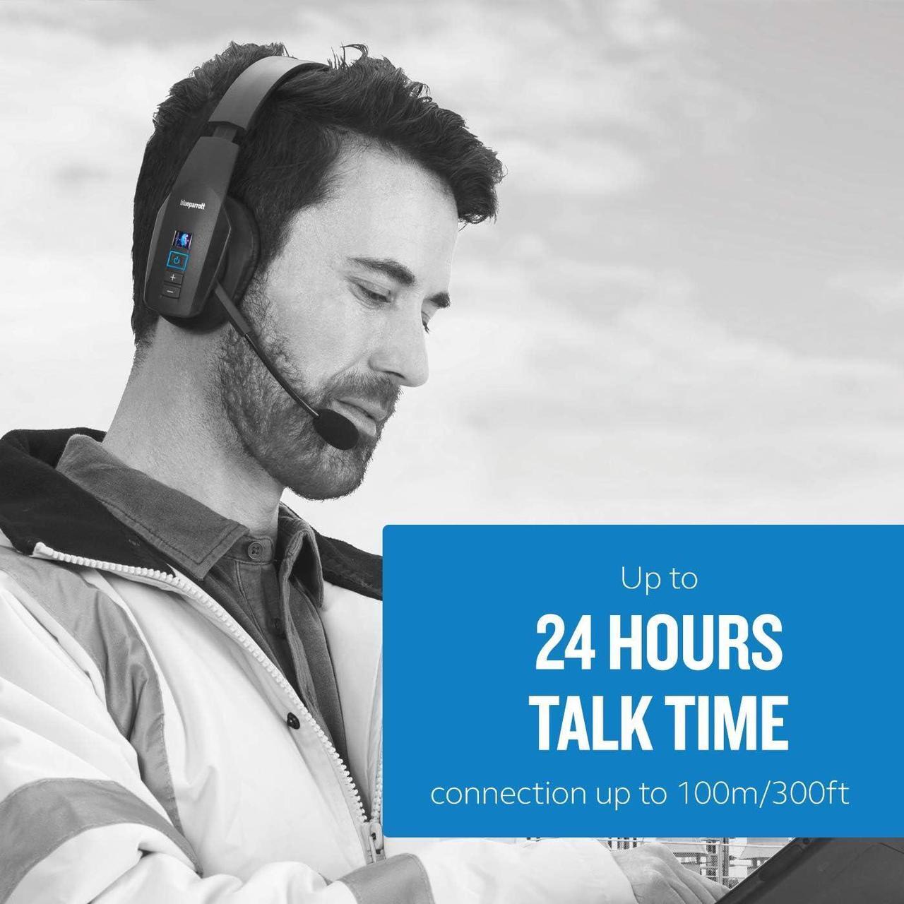 Alt view image 4 of 7 - B450-XT Noise Cancelling Bluetooth Headset  Updated Design with Industry Leading Sound & Improved Comfort, Up to 24 Hours of Talk Time, IP54-Rated Wireless Headset,Black