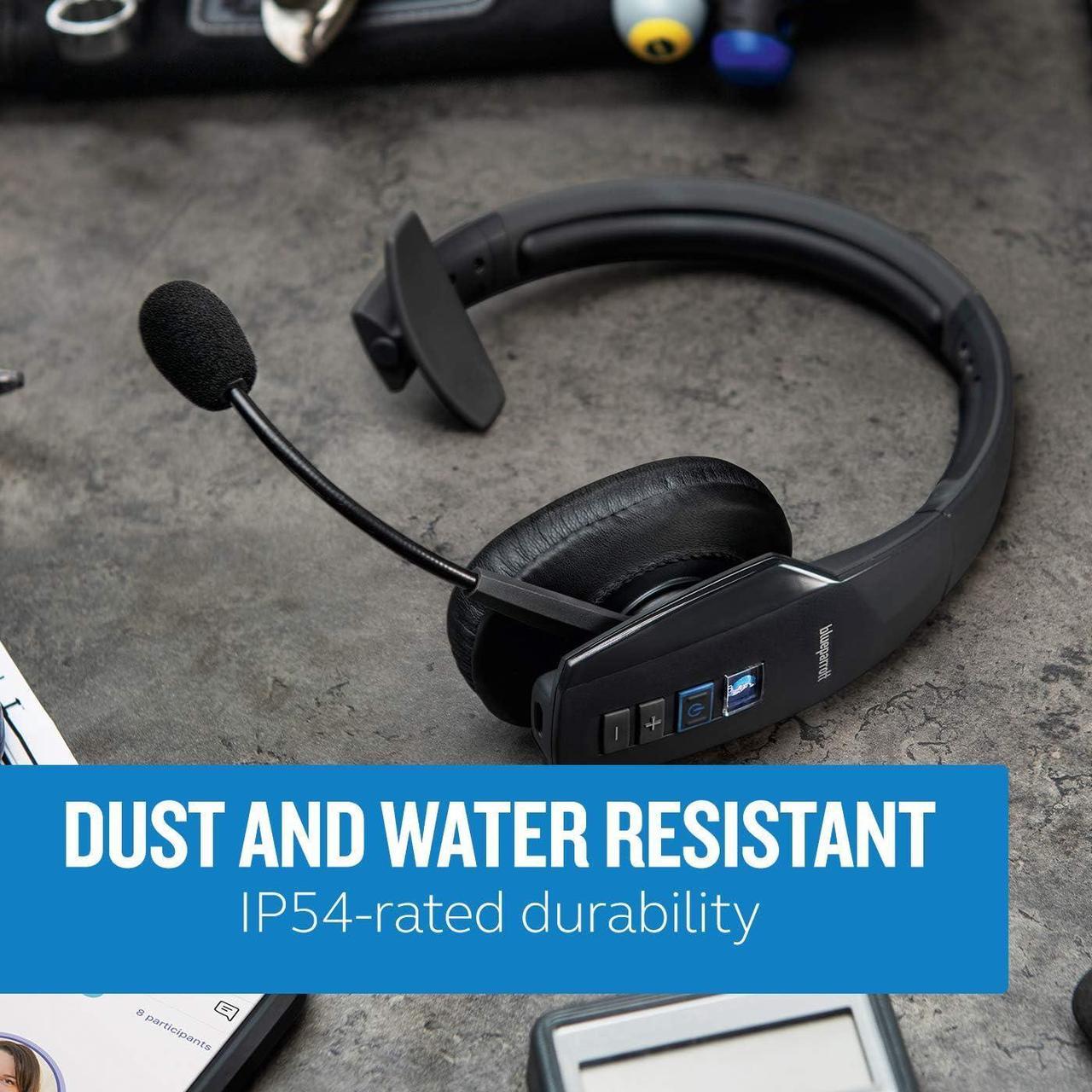 Alt view image 5 of 7 - B450-XT Noise Cancelling Bluetooth Headset  Updated Design with Industry Leading Sound & Improved Comfort, Up to 24 Hours of Talk Time, IP54-Rated Wireless Headset,Black