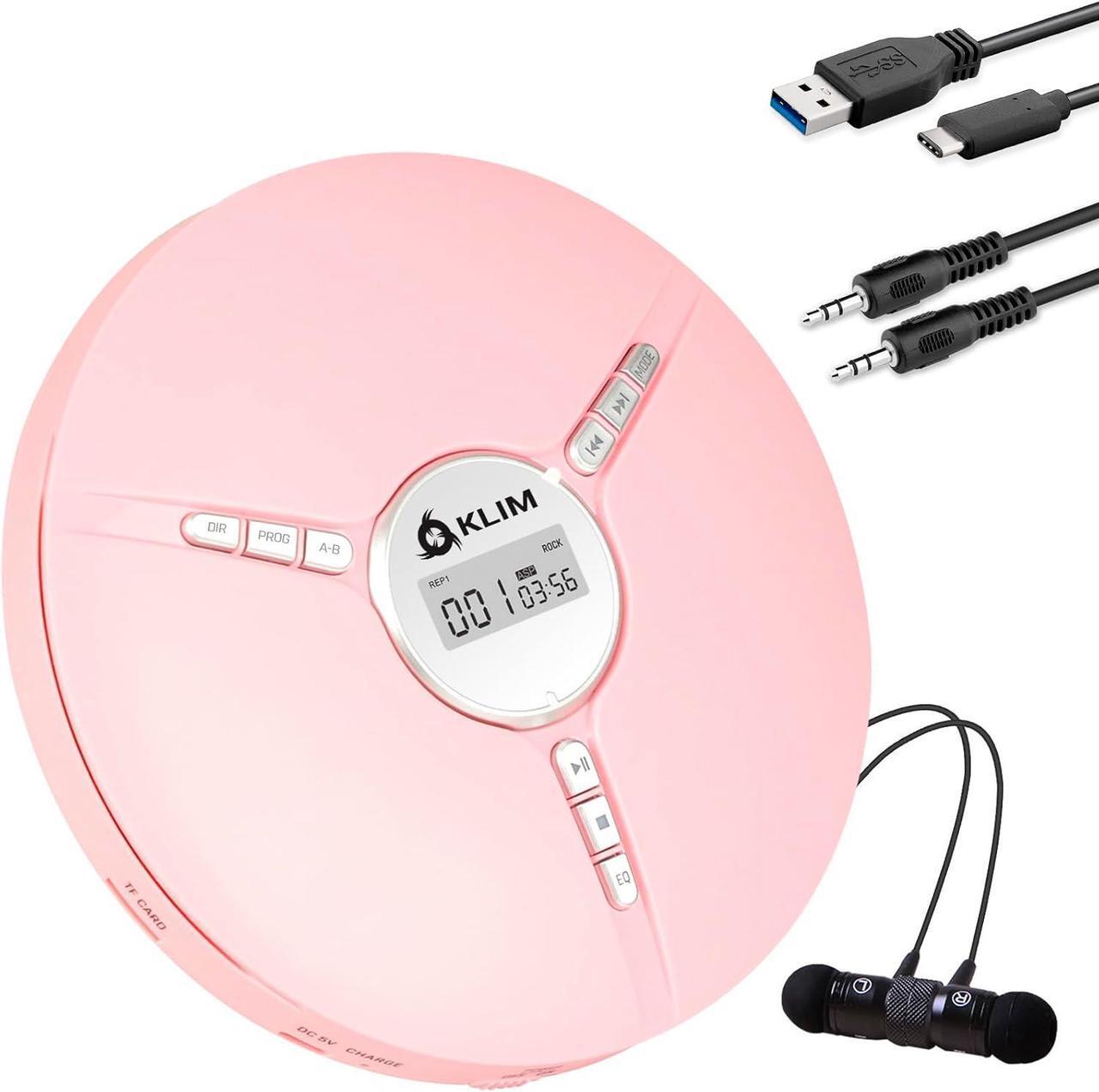 Main image of Discman Portable CD Player with a Built-in Battery - New 2024 - Ideal Car CD Player with Earphones - Compatible CD-R CD-RW MP3 Compact Mini CD Players Personal CD Walkman - Pink