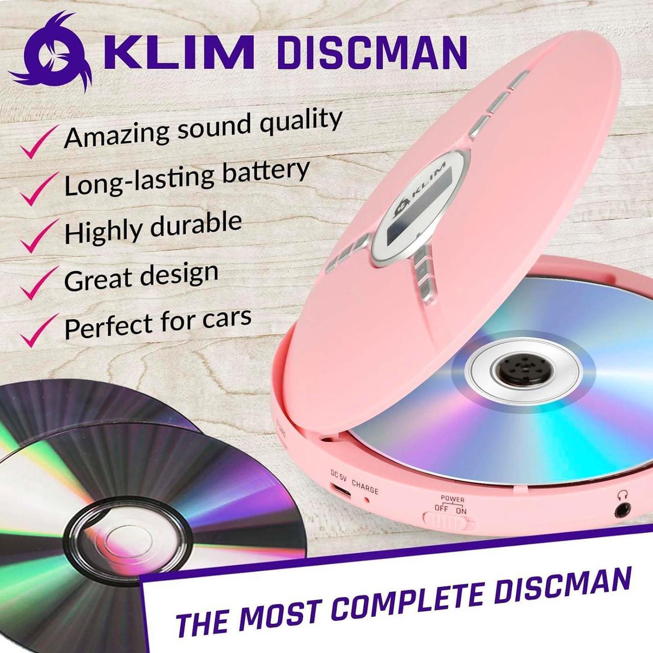 Alt view image 2 of 7 - Discman Portable CD Player with a Built-in Battery - New 2024 - Ideal Car CD Player with Earphones - Compatible CD-R CD-RW MP3 Compact Mini CD Players Personal CD Walkman - Pink