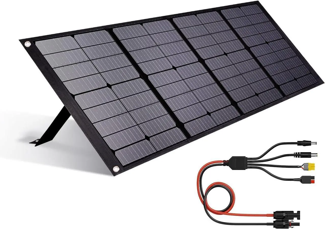 Main image of 100W Portable Solar Panel for Power Station and USB Devices, Foldable Solar Panel Charger Waterproof IP65 Outdoor Camping RV Travel,Compatible with Jackery/Goal Zero/Bluetti/Anker Solar Generator