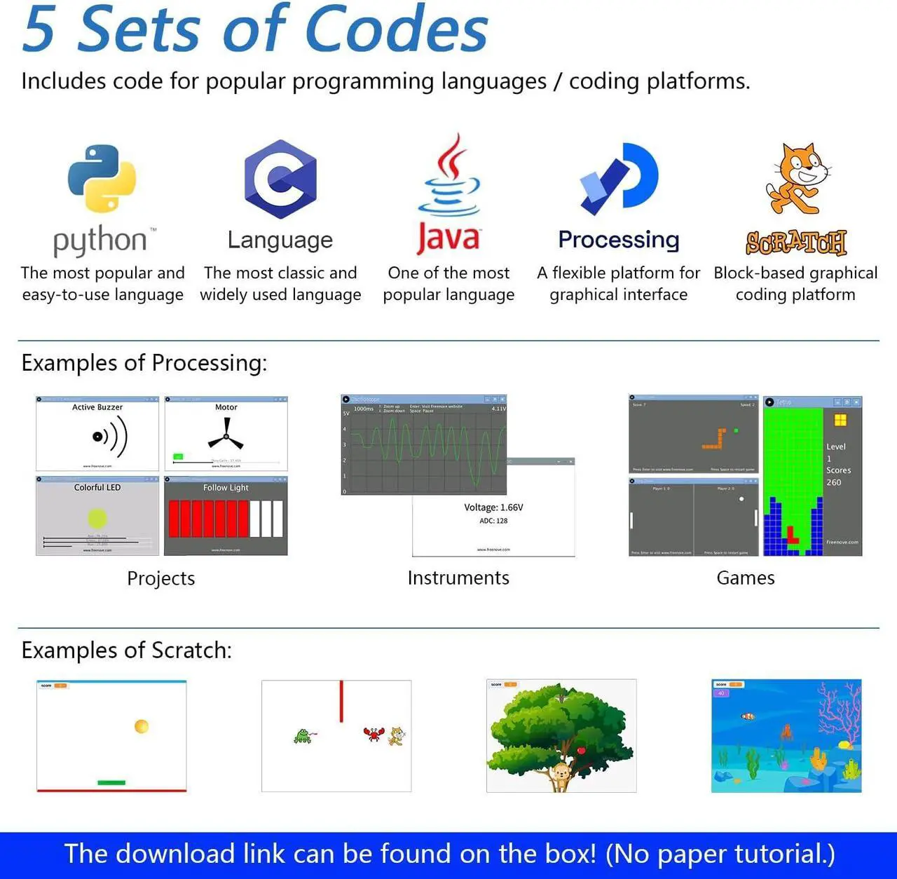 Alt view image 5 of 7 - Projects Kit for Raspberry Pi 5 4 B 3 B+ 400 Zero 2 W, Simple Wiring, 860-Page Detailed Tutorial, Python C Java Scratch Processing Code, 132 Projects (Raspberry Pi NOT Included)