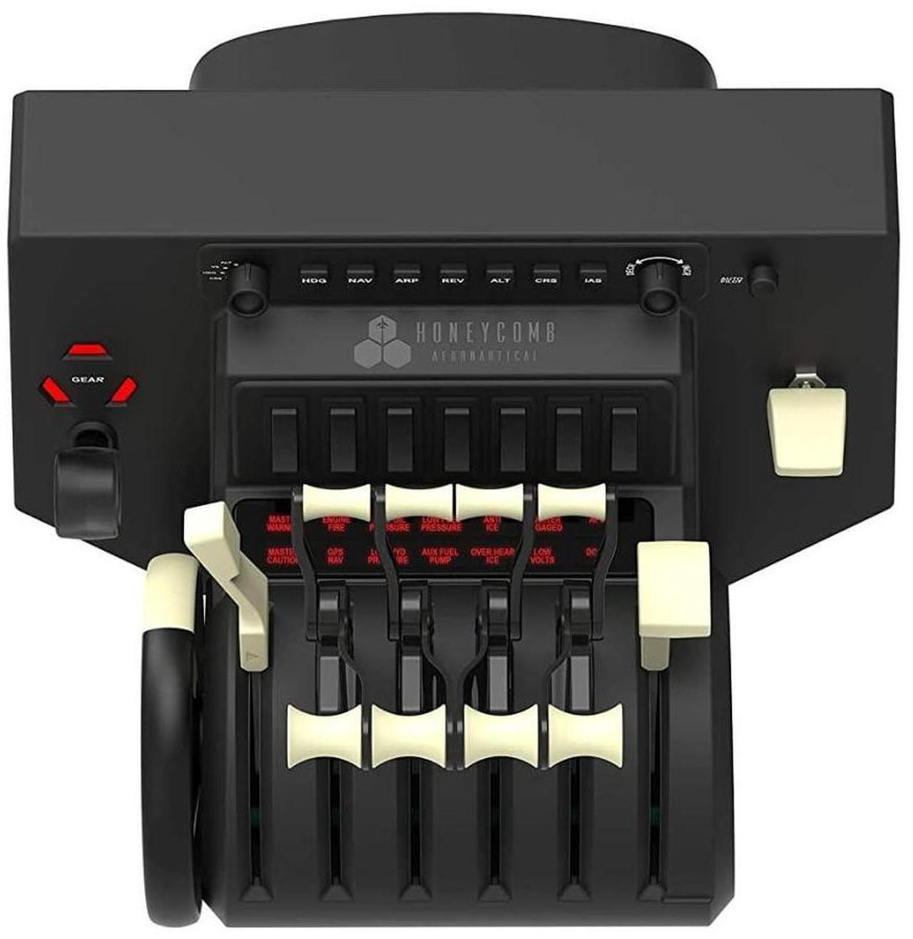 Alt view image 4 of 7 - Flight Simulator Throttle Quadrant - Trim, Gear, Flaps, Autopilot, Radio Switch Panel - 6 Interchangeable Levers  Desk Clamps Included - Programmable Functions  USB-C Cable Included [video game]
