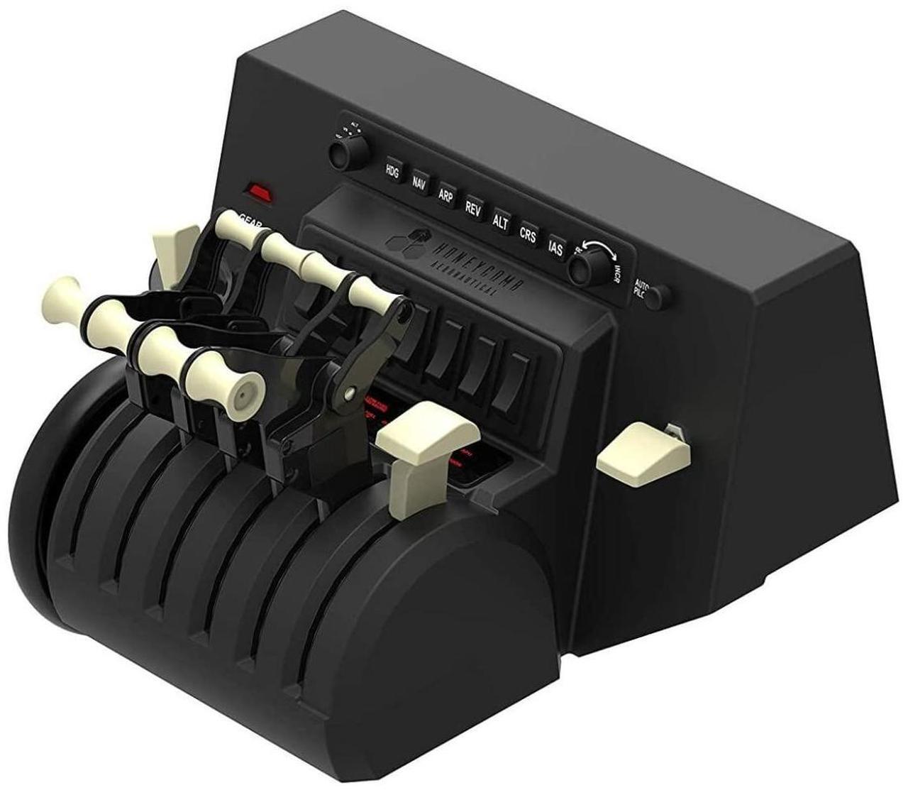 Alt view image 6 of 7 - Flight Simulator Throttle Quadrant - Trim, Gear, Flaps, Autopilot, Radio Switch Panel - 6 Interchangeable Levers  Desk Clamps Included - Programmable Functions  USB-C Cable Included [video game]