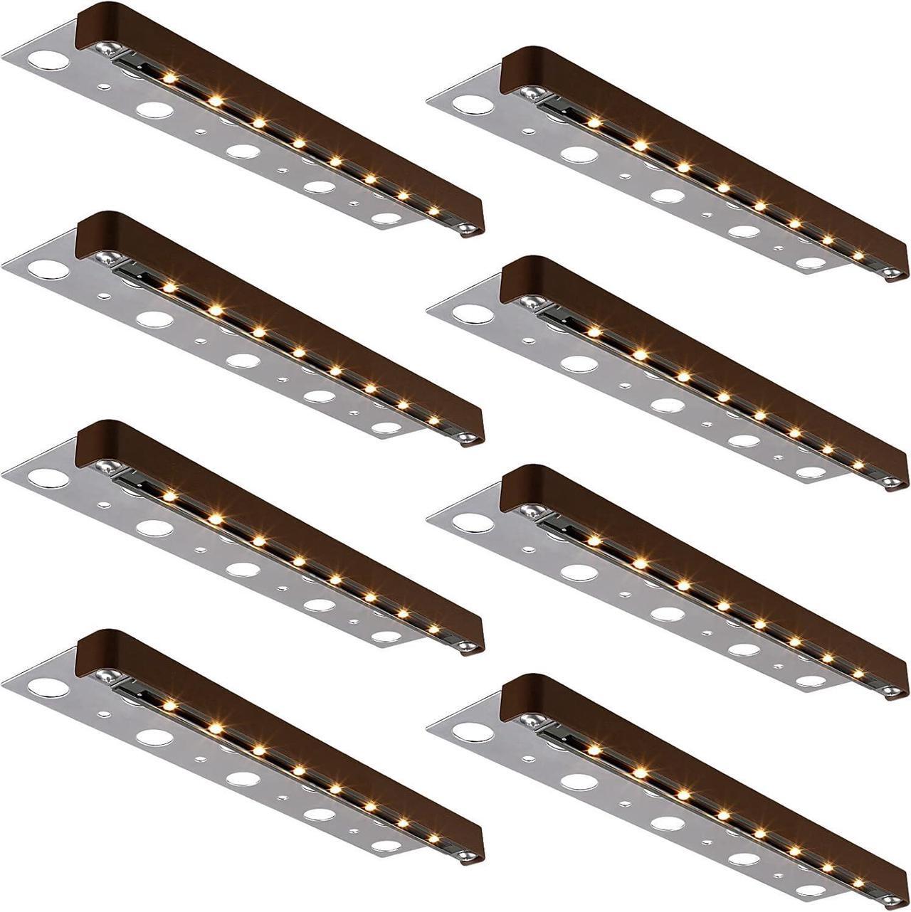 Main image of 8-Pack Classic Series 12 Inch LED Retaining Wall Lights, Hardscape Lighting Low Voltage, Voltage Landscape 12V Paver 3W Outdoor Step 2700K Soft White, ETL