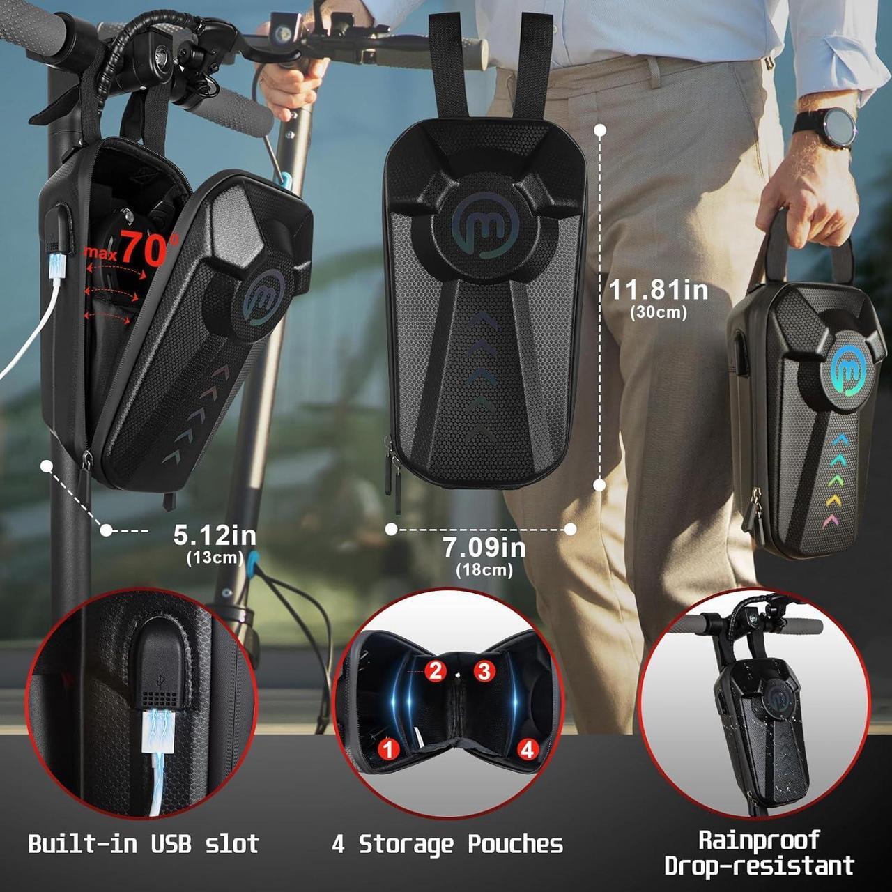 Alt view image 5 of 7 - Electric Scooter Lock, 8mm Chain Lock Bike Locks Heavy Duty Anti Theft with 3 Keys and Waterproof Scooter Front Hanging Bag for E-Bike/Electric Scooters
