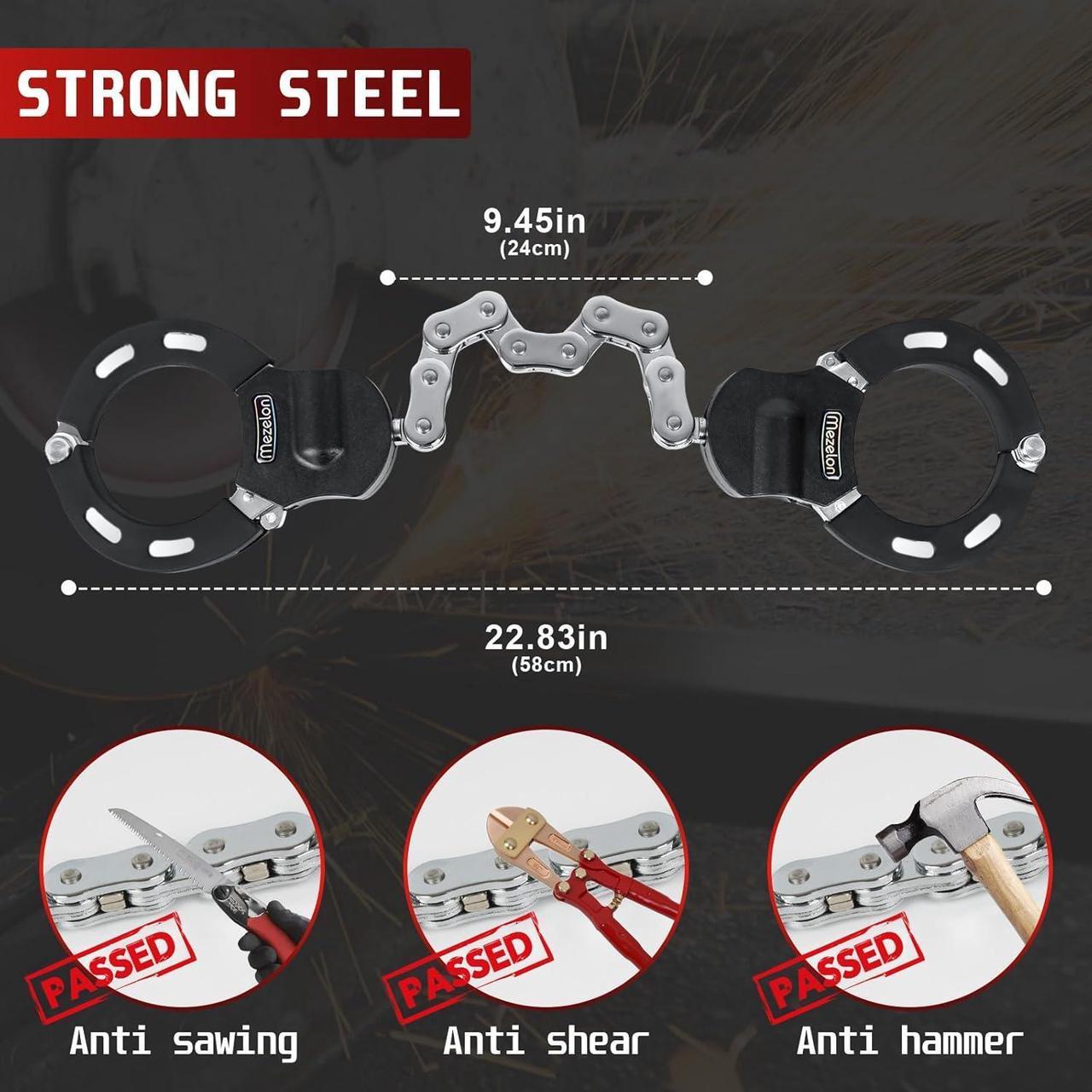 Alt view image 7 of 7 - Electric Scooter Lock, 8mm Chain Lock Bike Locks Heavy Duty Anti Theft with 3 Keys and Waterproof Scooter Front Hanging Bag for E-Bike/Electric Scooters