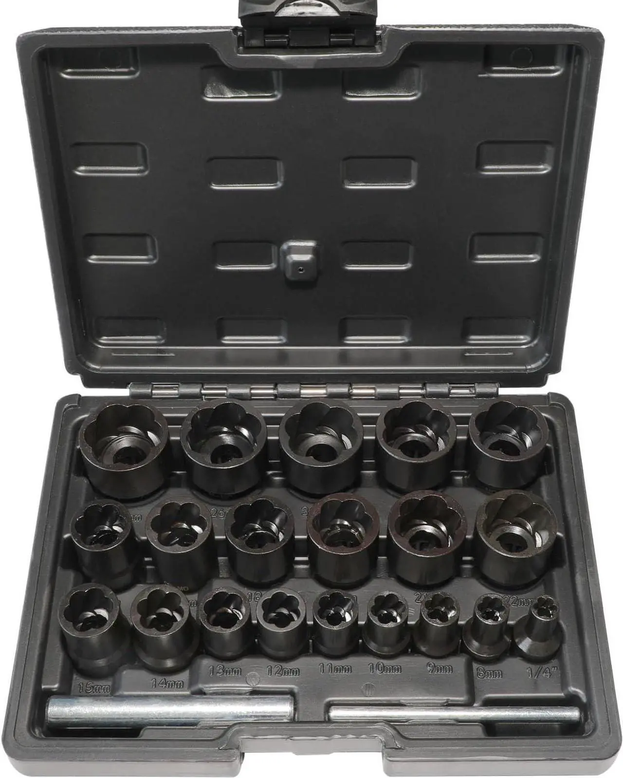 Main image of 22 Piece Bolt Nut Extractor Set, 1/2" and 3/8" Drive Impact Lug Nut Remover Socket Tool, Wheel Lock Removal Kit for Extracting Damaged, Stripped Frozen Nuts & Screws Twist Socket Set