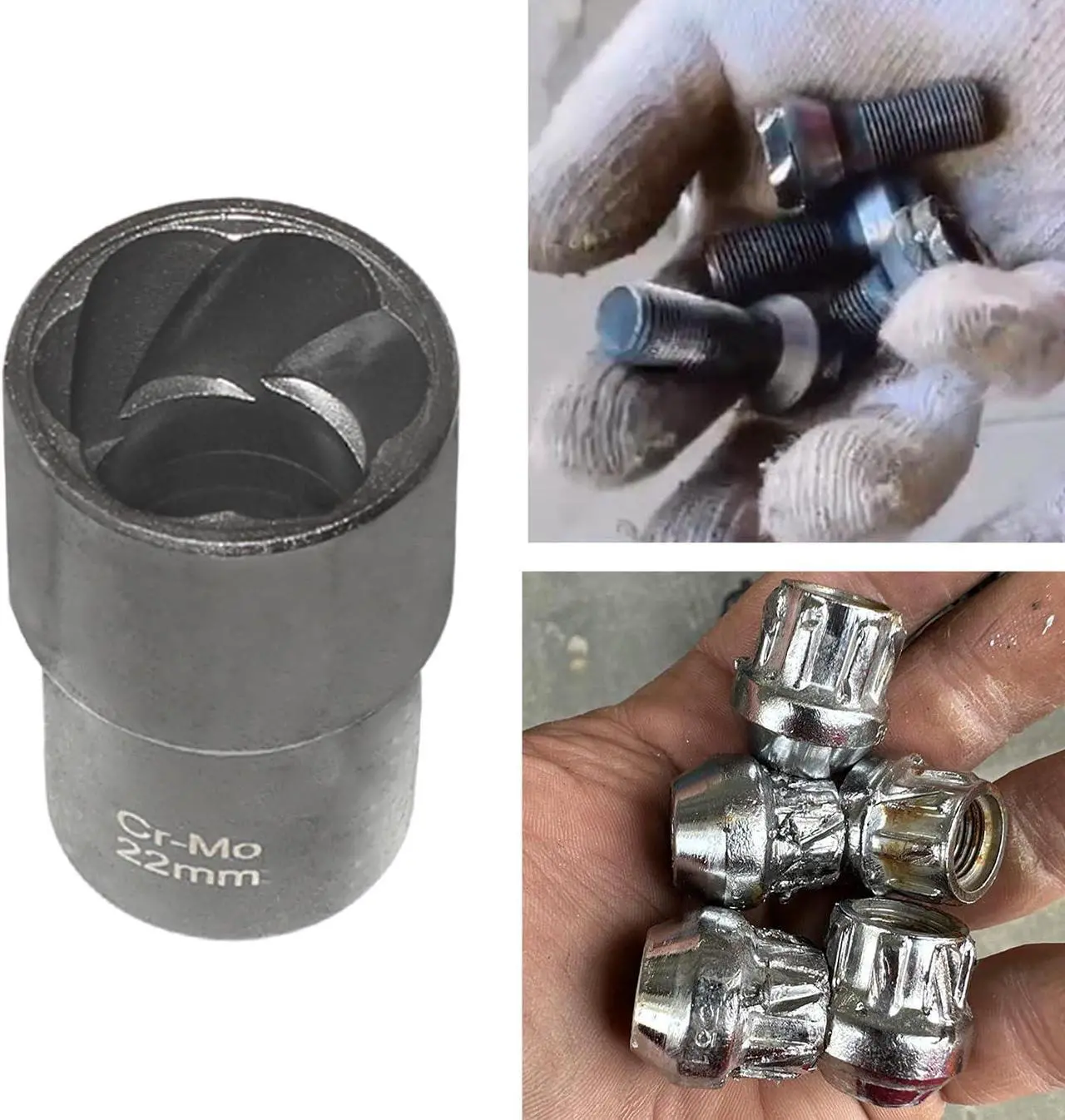 Alt view image 5 of 6 - 22 Piece Bolt Nut Extractor Set, 1/2" and 3/8" Drive Impact Lug Nut Remover Socket Tool, Wheel Lock Removal Kit for Extracting Damaged, Stripped Frozen Nuts & Screws Twist Socket Set