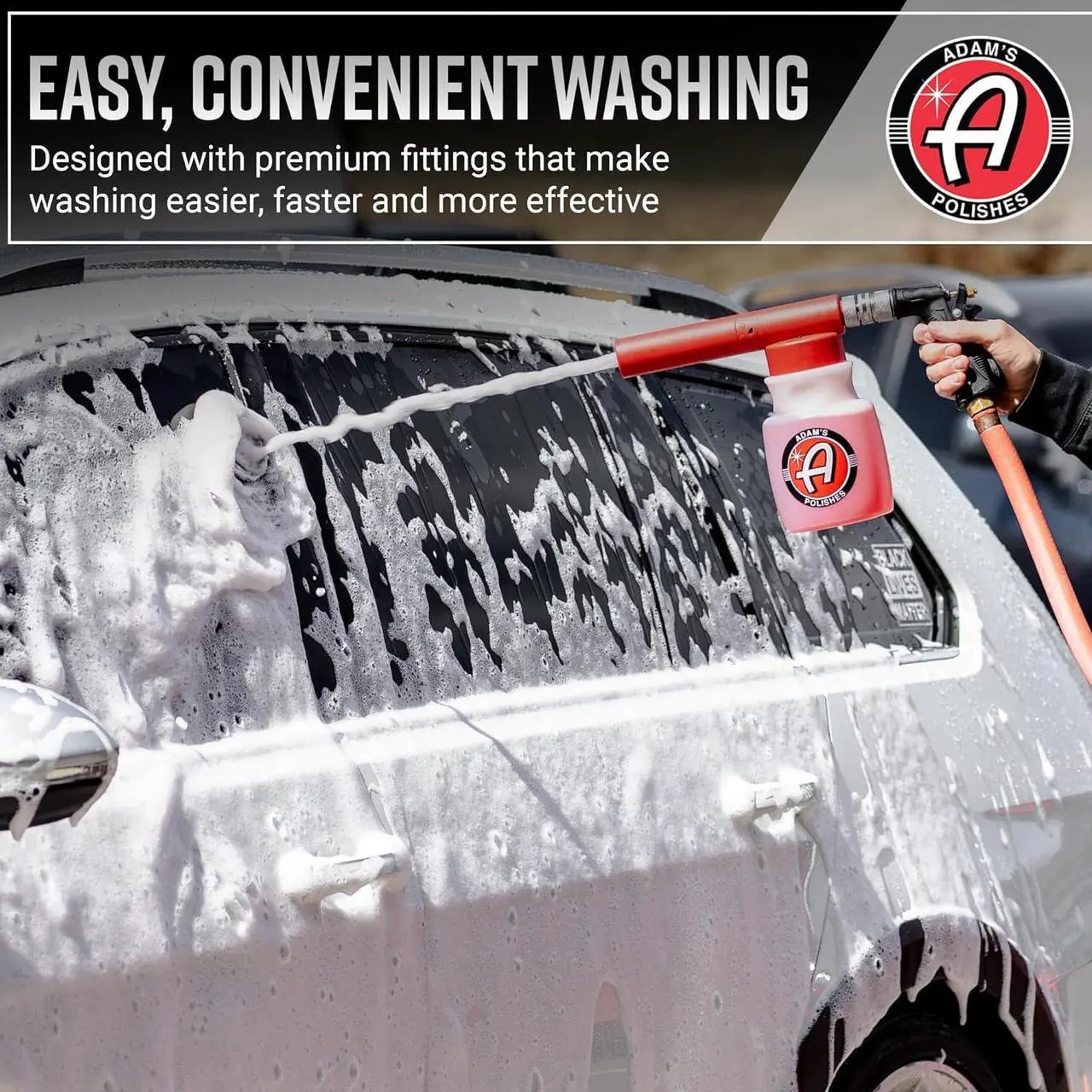 Alt view image 3 of 7 - Premium Foam Gun Car Wash Sprayer - Connects to Garden Hose for Car Washing, No Pressure Washer Required, Use Snow Foam Blaster with Car Soap, Shampoo or Detergent