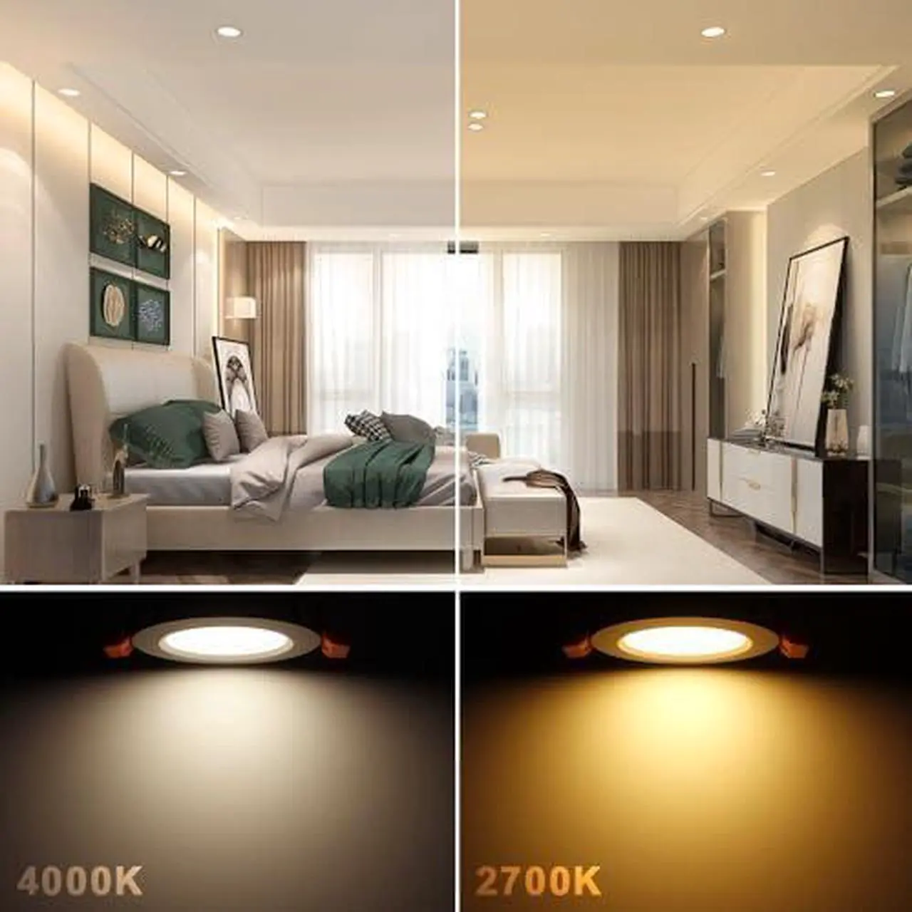 Alt view image 7 of 7 - 2 Inch LED Downlight, 3W Recessed Lighting Dimmable Ceiling Light Kit, 3000K Warm White, CRI80 Black LED Can Lights with LED Driver(35W Halogen Equivalent), 10 Pack