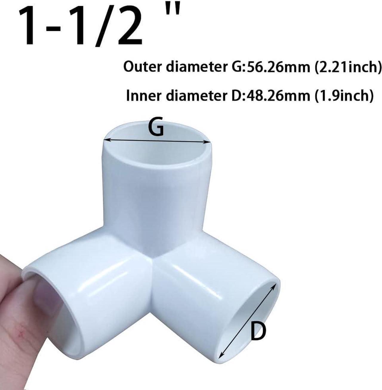 Alt view image 2 of 6 - 1-1/2 Tee PVC Fitting 3 Way Elbow Connector, Furniture Grade 90 Degree Elbow Side Outlet, PVC Corner Fittings for Building Furniture Greenhouse Shed Pipe Fittings Tent Connection(Pack of 16)