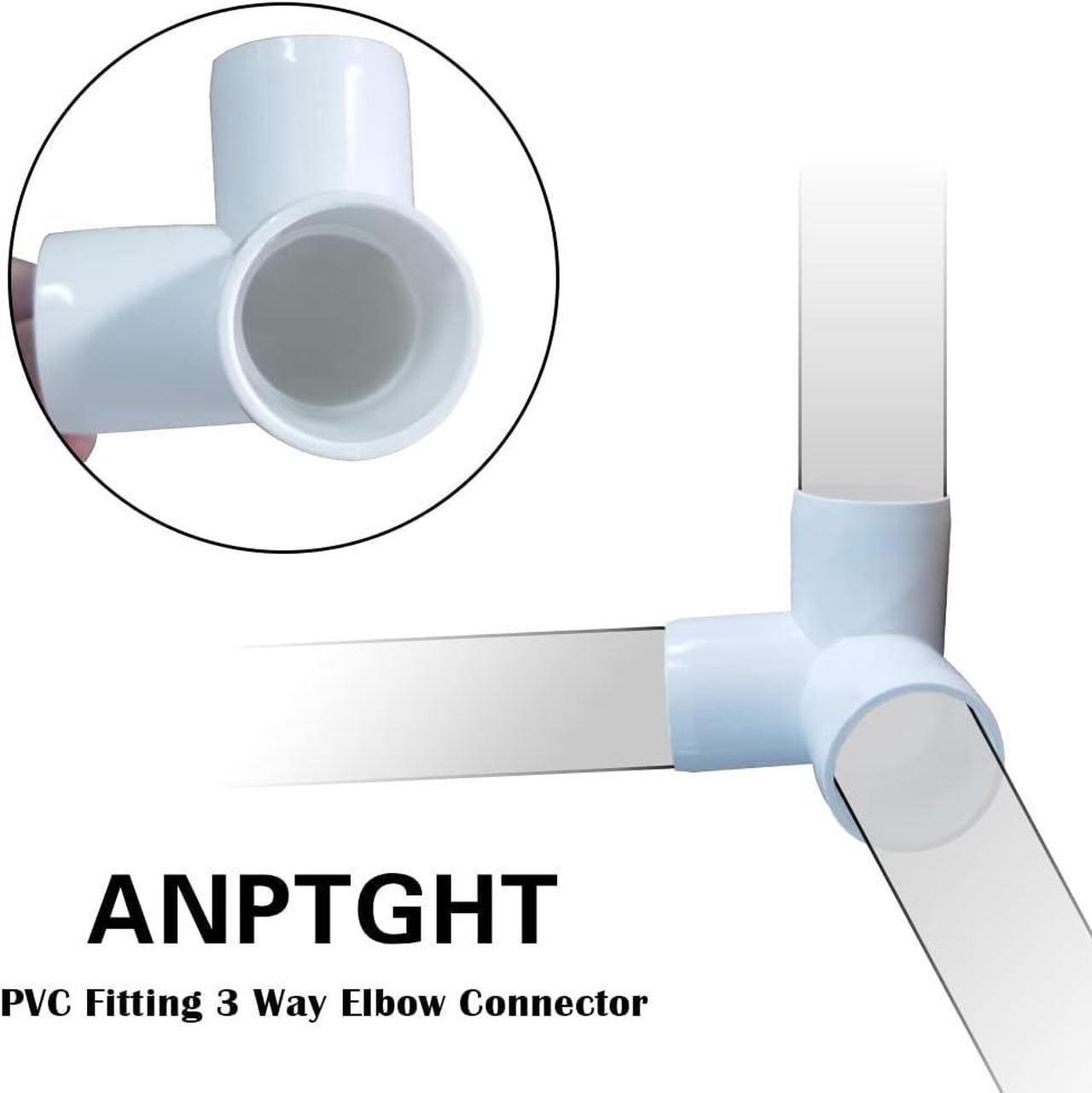 Alt view image 5 of 6 - 1-1/2 Tee PVC Fitting 3 Way Elbow Connector, Furniture Grade 90 Degree Elbow Side Outlet, PVC Corner Fittings for Building Furniture Greenhouse Shed Pipe Fittings Tent Connection(Pack of 16)