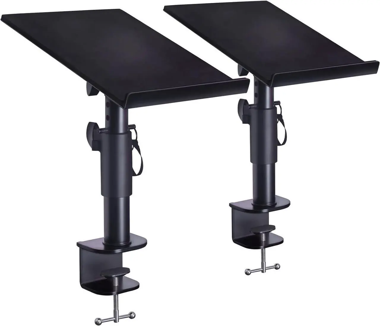 Main image of Stands Studio Monitor Stands - Music Studio Desktop Speaker Stands - 2 Pack 12x9 Clamp-on Adjustable Short or Tall Monitor Speaker Stands for Music Studio Desk Speaker Stand Mount with Tilt