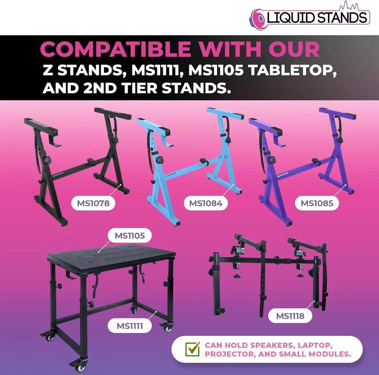 Alt view image 6 of 7 - Stands Studio Monitor Stands - Music Studio Desktop Speaker Stands - 2 Pack 12x9 Clamp-on Adjustable Short or Tall Monitor Speaker Stands for Music Studio Desk Speaker Stand Mount with Tilt