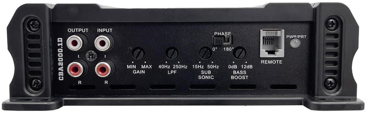 Alt view image 3 of 5 - CBA2000.1D Monoblock 1-Channel Class D Amplifier for Car Subwoofer, 2000W, 2/4 Ohm Stable, Adjustable Low Pass & Subsonic Filter with Bass Boost, MOSFET Power Supply, Bass Knob Included
