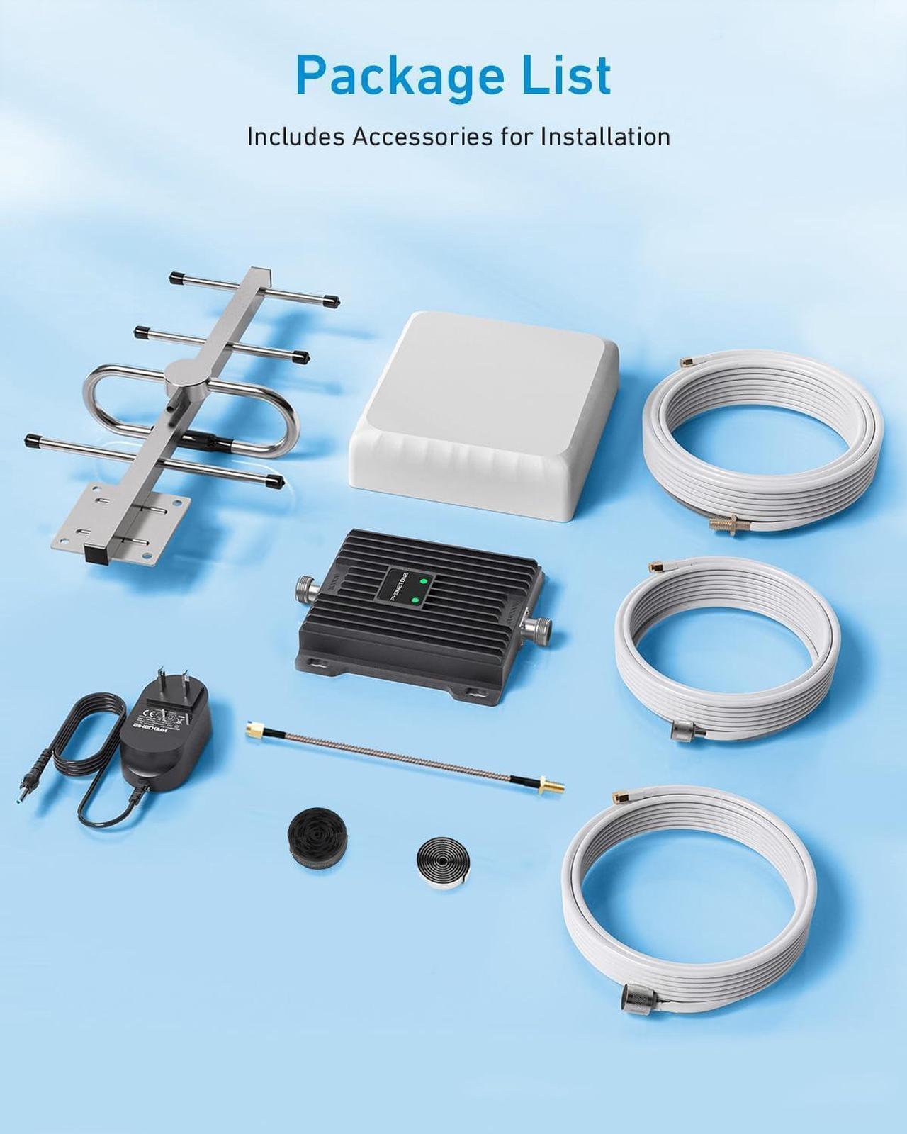Alt view image 4 of 6 - Cell Phone Signal Booster for Verizon and AT&T | Up to 4,500 Sq Ft | Boost 4G LTE 5G Signal on Band 12/13/17 | 65dB Dual Band Cellular Repeater with High Gain Antennas | FCC Approved