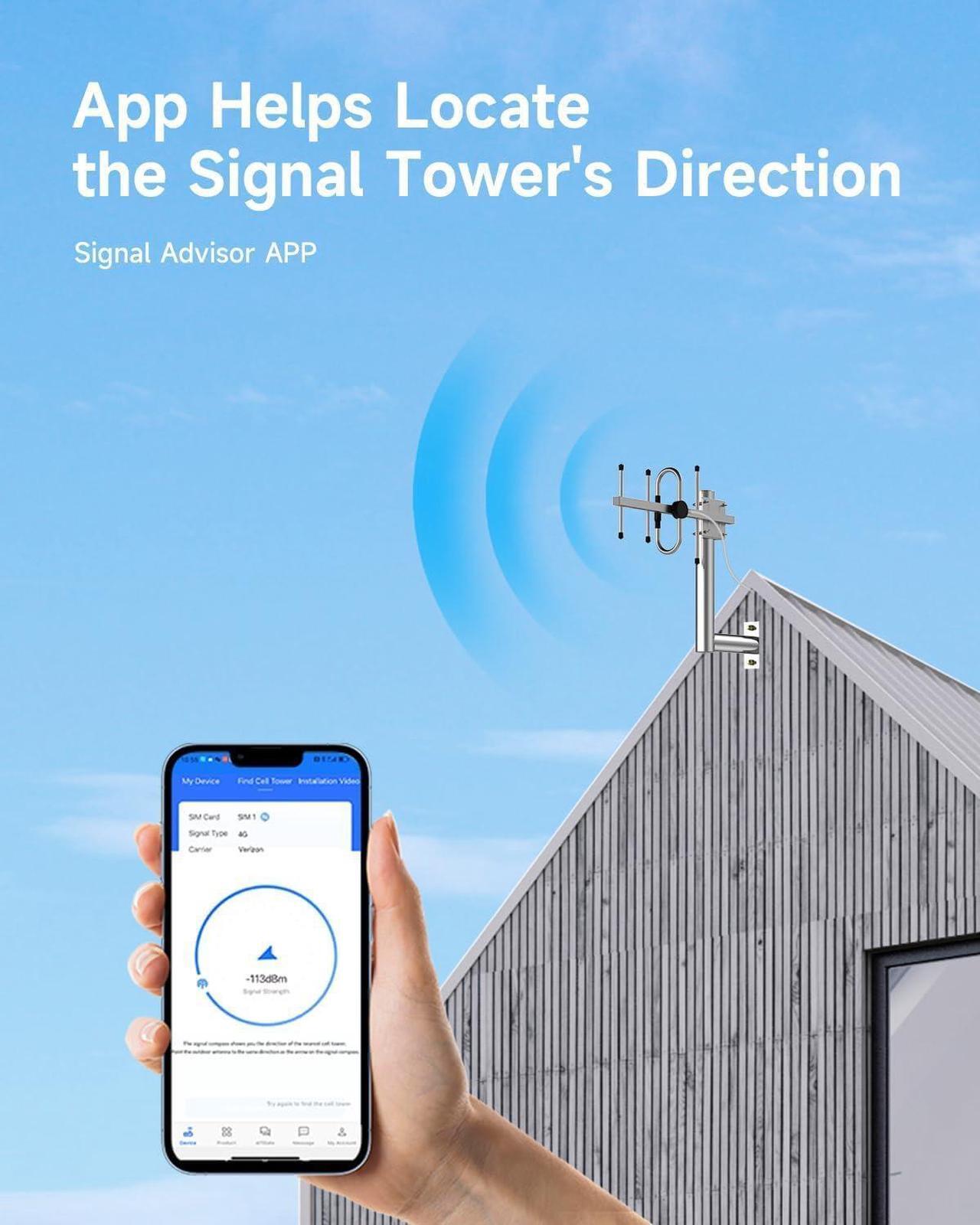Alt view image 6 of 6 - Cell Phone Signal Booster for Verizon and AT&T | Up to 4,500 Sq Ft | Boost 4G LTE 5G Signal on Band 12/13/17 | 65dB Dual Band Cellular Repeater with High Gain Antennas | FCC Approved