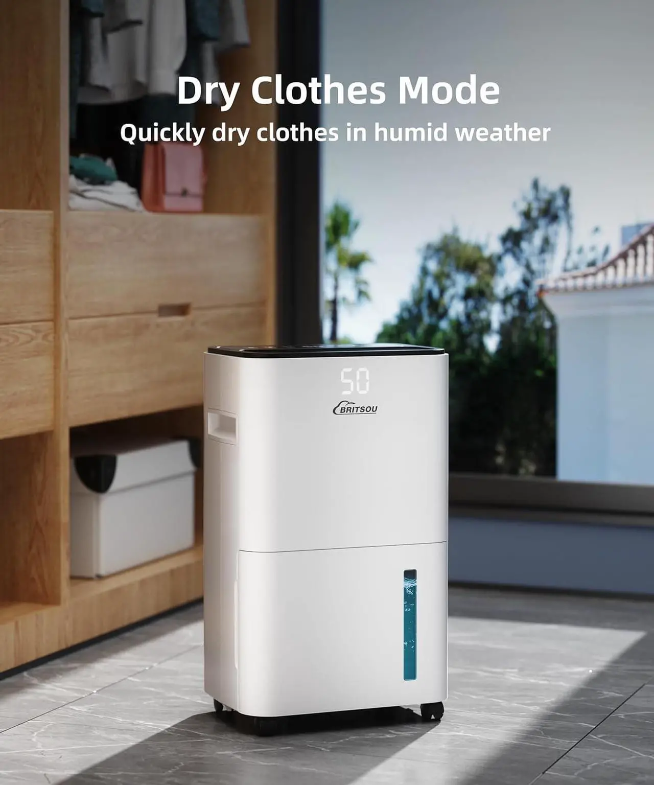 Alt view image 7 of 7 - 2000 Sq. Ft Dehumidifier for Basement with Drain Hose & 0.66 Gallon Tank, 34 Pint Dehumidifiers for Home with Auto Shut off, 24HR Timer