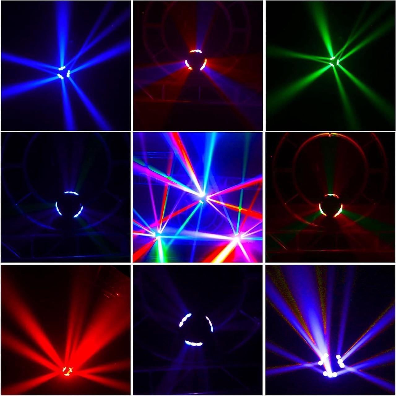 Alt view image 2 of 7 - Moving Head Lights, U`King DJ Lights 9 LEDs Heads X 10W RGB Stage Lighs 12/19 Channels DMX-512 and Sound Activated Great for Wedding Disco Party Light