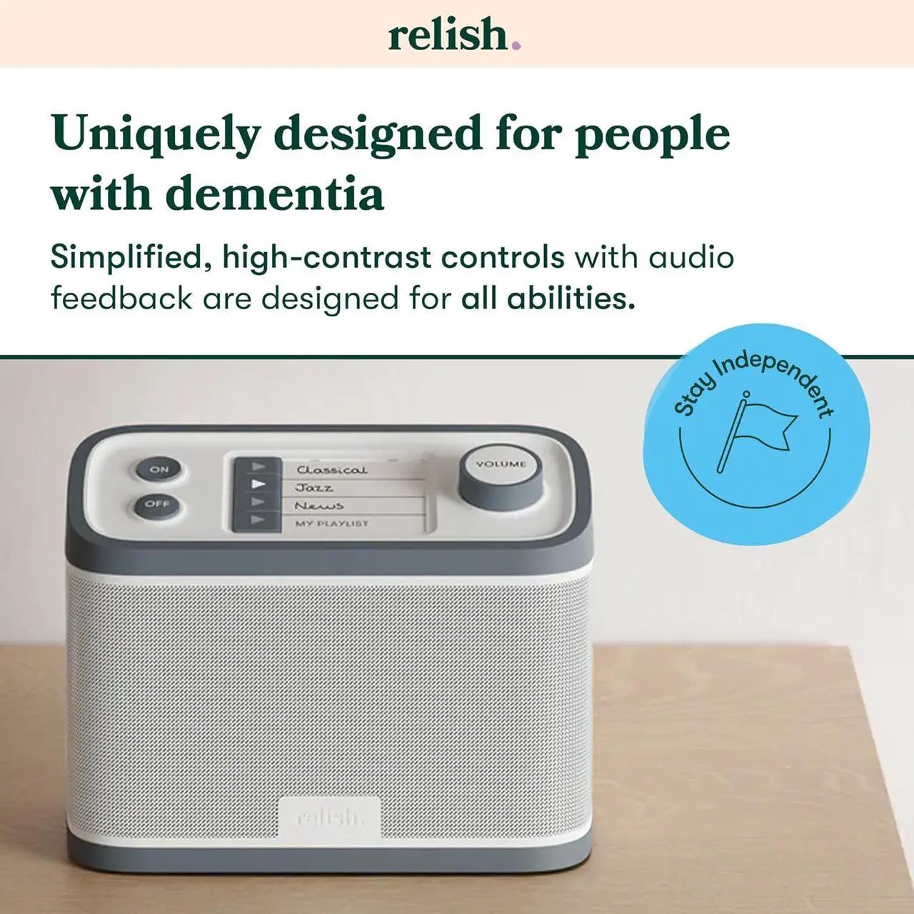 Alt view image 3 of 7 - Simple Portable FM Radio and MP3 Music Player for Seniors, Elderly or Visually Impaired  Large Buttons, Simple Design, Easy to Use