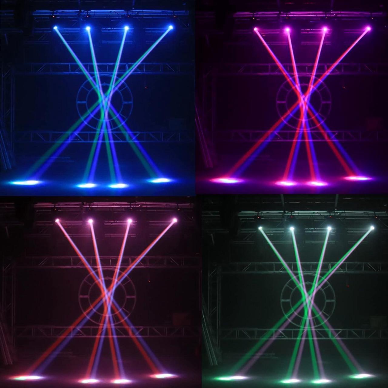 Alt view image 2 of 7 - DJ Lights Moving Head U`King Mini LED Moving Head Light RGBW Stage Lighting Beam Spot Lights by DMX 512 Sound Activated Control for Wedding Disco Party Indoor Christmas and Halloween(Set of 2)
