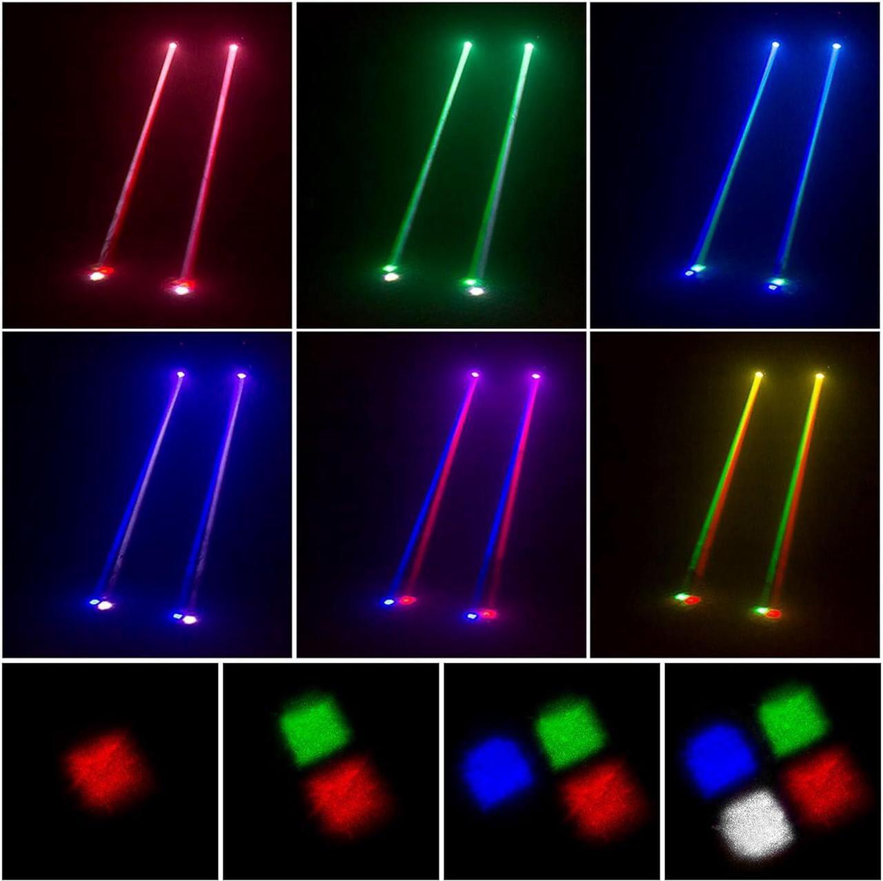 Alt view image 3 of 7 - DJ Lights Moving Head U`King Mini LED Moving Head Light RGBW Stage Lighting Beam Spot Lights by DMX 512 Sound Activated Control for Wedding Disco Party Indoor Christmas and Halloween(Set of 2)