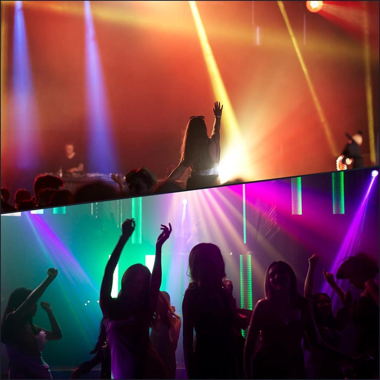 Alt view image 4 of 7 - DJ Lights Moving Head U`King Mini LED Moving Head Light RGBW Stage Lighting Beam Spot Lights by DMX 512 Sound Activated Control for Wedding Disco Party Indoor Christmas and Halloween(Set of 2)