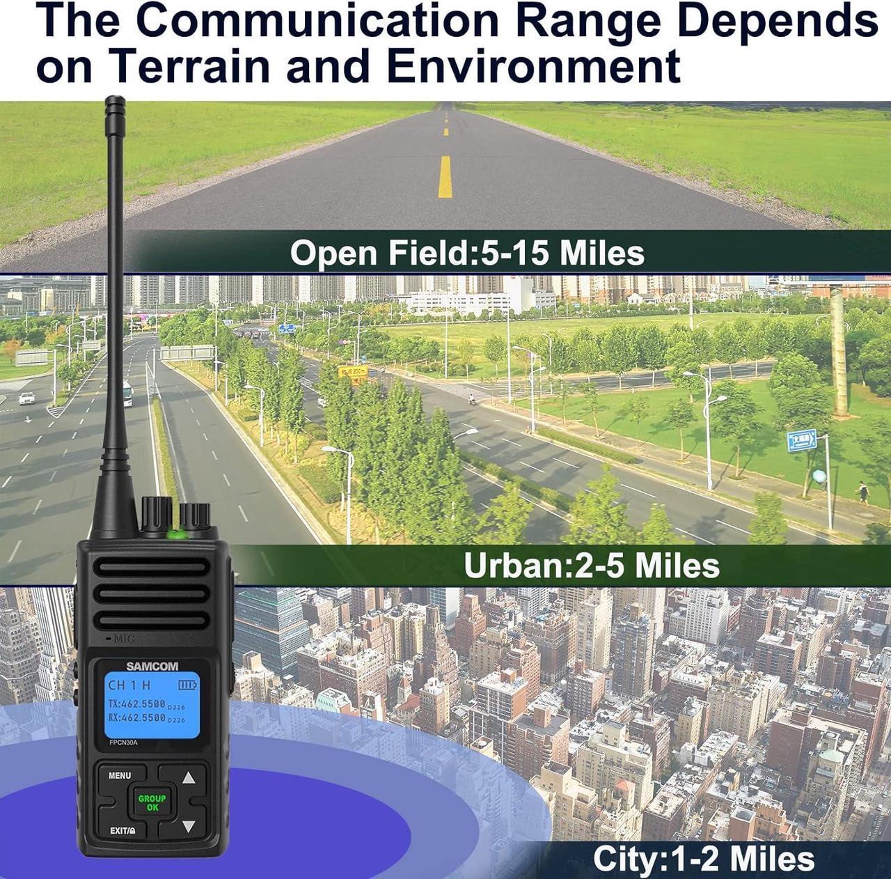 Alt view image 4 of 7 - FPCN30A Two Way Radios Long Range 5 Watts Walkie Talkies for Adults Rechargeable 2 Way Radios UHF Programmable Handheld Business Radio 1500mAh Battery with Earpieces,Group Call, 6 Packs