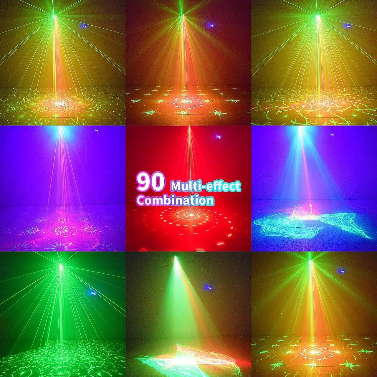 Alt view image 3 of 7 - DJ Disco Party Lights Battery Powered - Northern Laser Light Effect RGB Led Sound Activated Strobe Lighting with Remote Control for Indoor Birthday Halloween Karaoke Club KTV