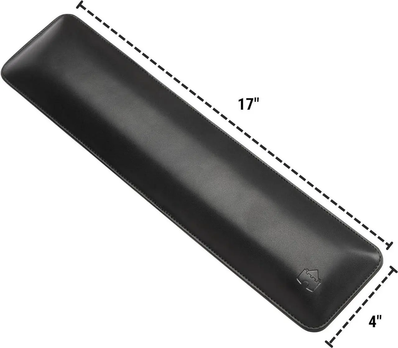 Alt view image 2 of 7 - Full Size by Castle - Leather Ergonomic Computer Wrist Rest Pad for Keyboards with Around 104 Keys - Firm Keyboard Wrist Support for Typists, Gaming, and Heavy Office Use (Nightfall, Full Size)