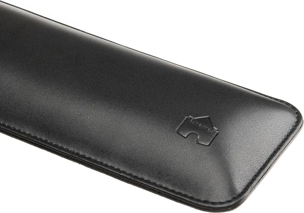 Alt view image 4 of 7 - Full Size by Castle - Leather Ergonomic Computer Wrist Rest Pad for Keyboards with Around 104 Keys - Firm Keyboard Wrist Support for Typists, Gaming, and Heavy Office Use (Nightfall, Full Size)