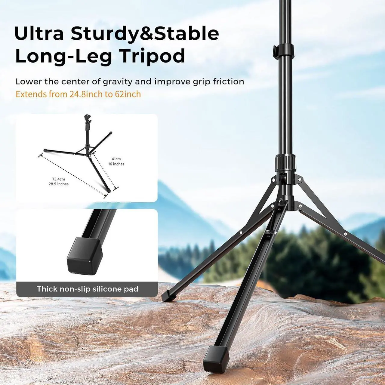 Alt view image 4 of 7 - 12 Selfie Ring Light with Stand & Extendable Arm-Overhead Ringlight Tripod for iPhone with Mic Mount & 2 Phone Holders, Circle Lighting for Tiktok/Live Streaming/Video Recording/Music/Cooking