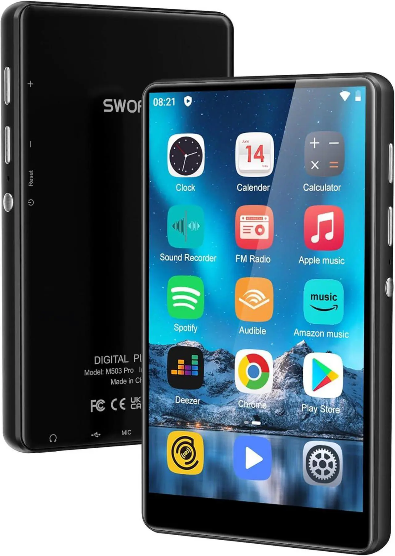 Main image of 80GB Music Player, Mp3 & Mp4 Player with Bluetooth and WiFi with 4" IPS Touch Screen Digital Audio Players, M503 Pro Spotify Player with  Music, Audible, Chrome Browser, Support Up 512GB
