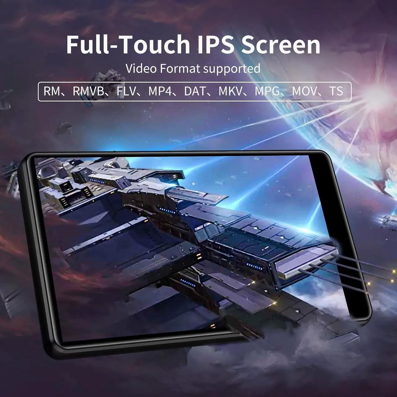 Alt view image 6 of 7 - 80GB Music Player, Mp3 & Mp4 Player with Bluetooth and WiFi with 4" IPS Touch Screen Digital Audio Players, M503 Pro Spotify Player with  Music, Audible, Chrome Browser, Support Up 512GB