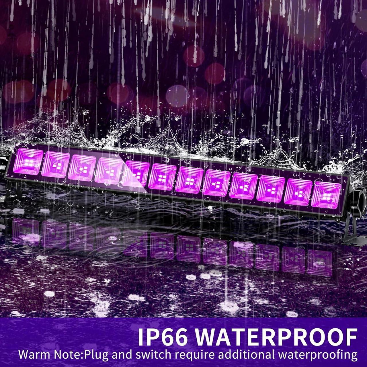 Alt view image 2 of 7 - 6 Pack LED Black Lights, Blacklight Bar Light Up to 3000ft² Area with Switch+Plug+6ft Cable, Glow Party Light Supply for Halloween, Fluorescent Poster, Body Paint, Birthday, Bedroom, Classroom