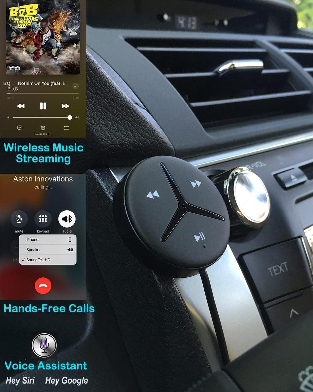 Alt view image 3 of 7 - Innovations SoundTek HD Bluetooth Car Kit with aptX HD AAC for Music Streaming Handsfree Calls,Aux Bluetooth Adapter for Car/Home Stereo,Built-in Noise Isolator & MIC,Auto On/Off