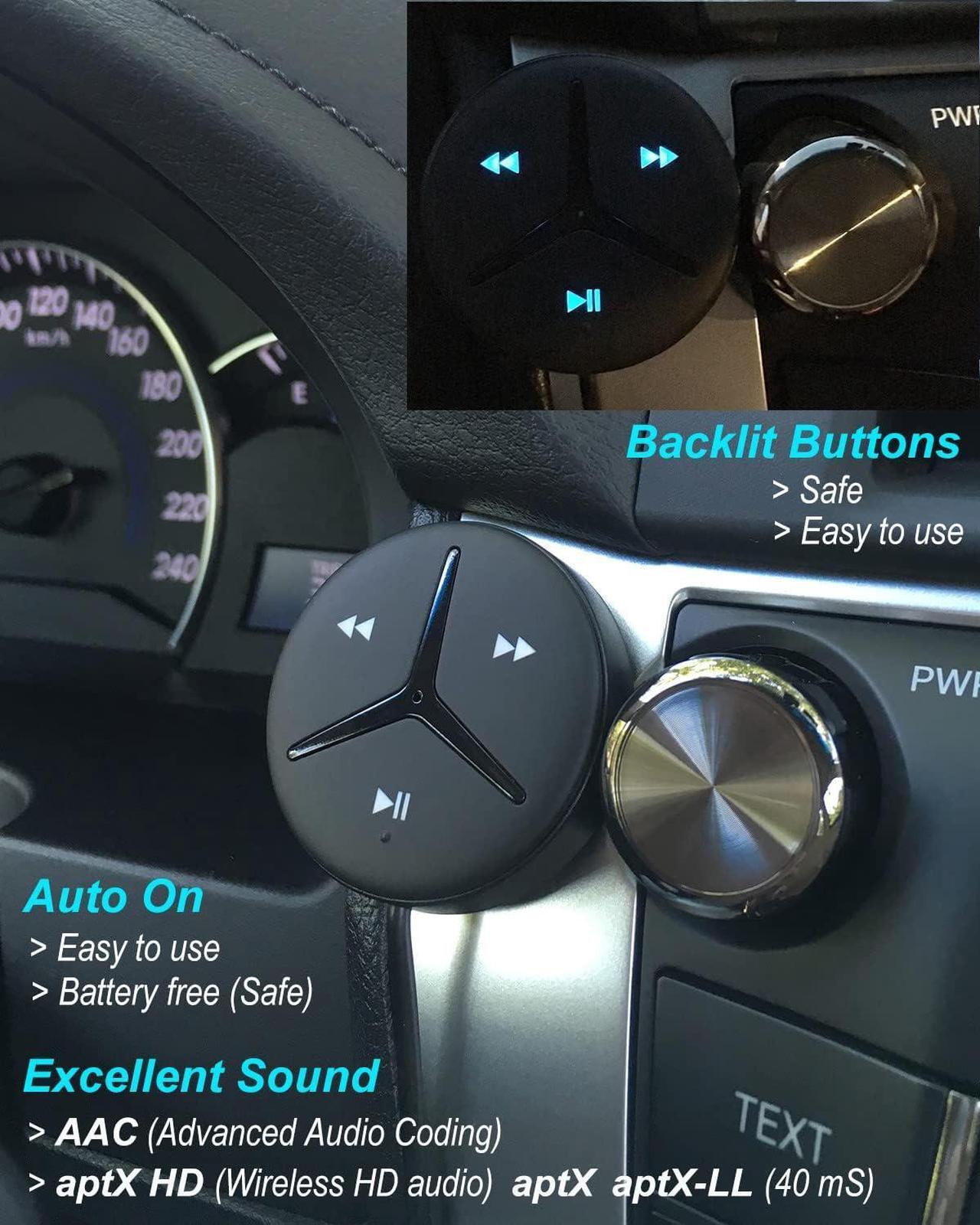 Alt view image 4 of 7 - Innovations SoundTek HD Bluetooth Car Kit with aptX HD AAC for Music Streaming Handsfree Calls,Aux Bluetooth Adapter for Car/Home Stereo,Built-in Noise Isolator & MIC,Auto On/Off