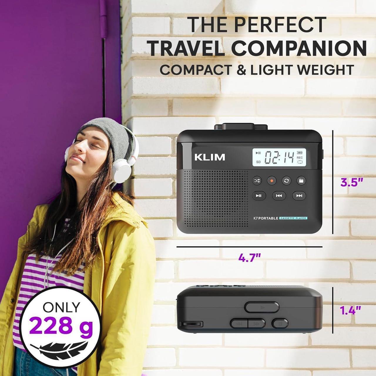 Alt view image 7 of 7 - K7 Cassette Tape Player + Cassette to MP3 Converter + Portable Cassette Player + Walkman Cassette Player + Built-in Microphone & Speaker + Rechargeable Battery + Earphones + 16GB SD Card