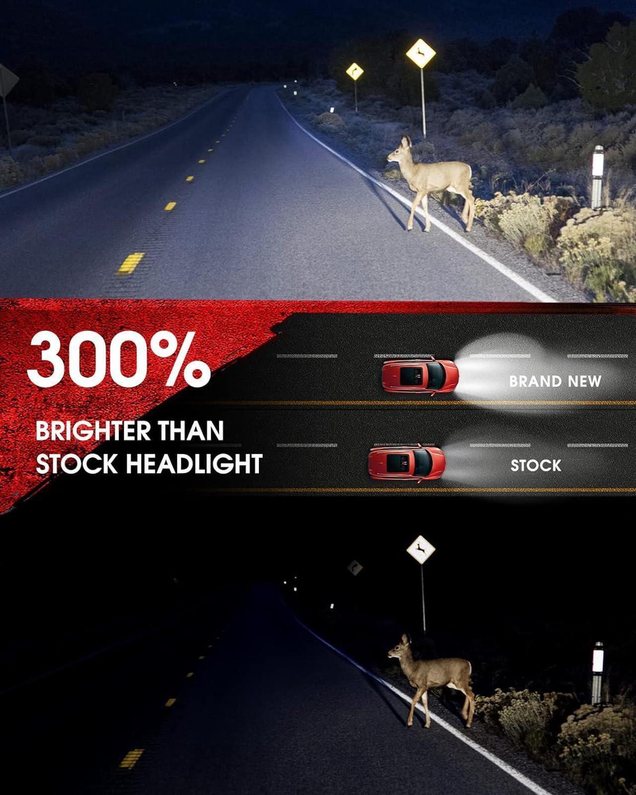 Alt view image 2 of 6 - 7x6 5x7 Led Headlights 300% Brighter Upgraded Led Sealed Beam Headlamps with High Low Beam H6054 6054 Led Headlights Replacement for YJ Cherokee XJ Savana Truck with H4 Adapters
