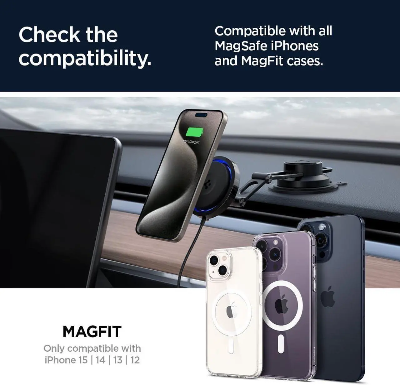 Alt view image 2 of 7 - OneTap Pro 3 Cryomax (Fast Charging with Ultra-Quiet Noiseless Cooling) Wireless MagSafe Car Mount Charger Dashboard Designed for iPhone 16 Pro Max, 16 Pro, 16 Plus, 15, 14, 13, & 12 Series