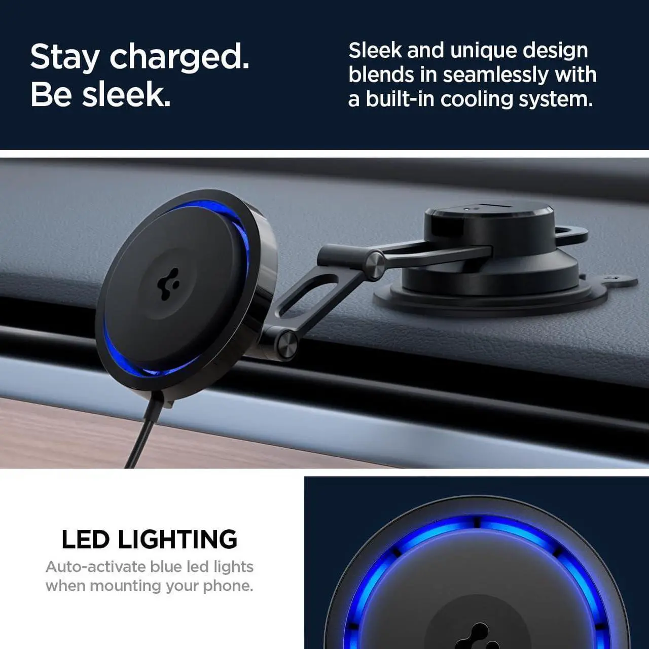 Alt view image 7 of 7 - OneTap Pro 3 Cryomax (Fast Charging with Ultra-Quiet Noiseless Cooling) Wireless MagSafe Car Mount Charger Dashboard Designed for iPhone 16 Pro Max, 16 Pro, 16 Plus, 15, 14, 13, & 12 Series