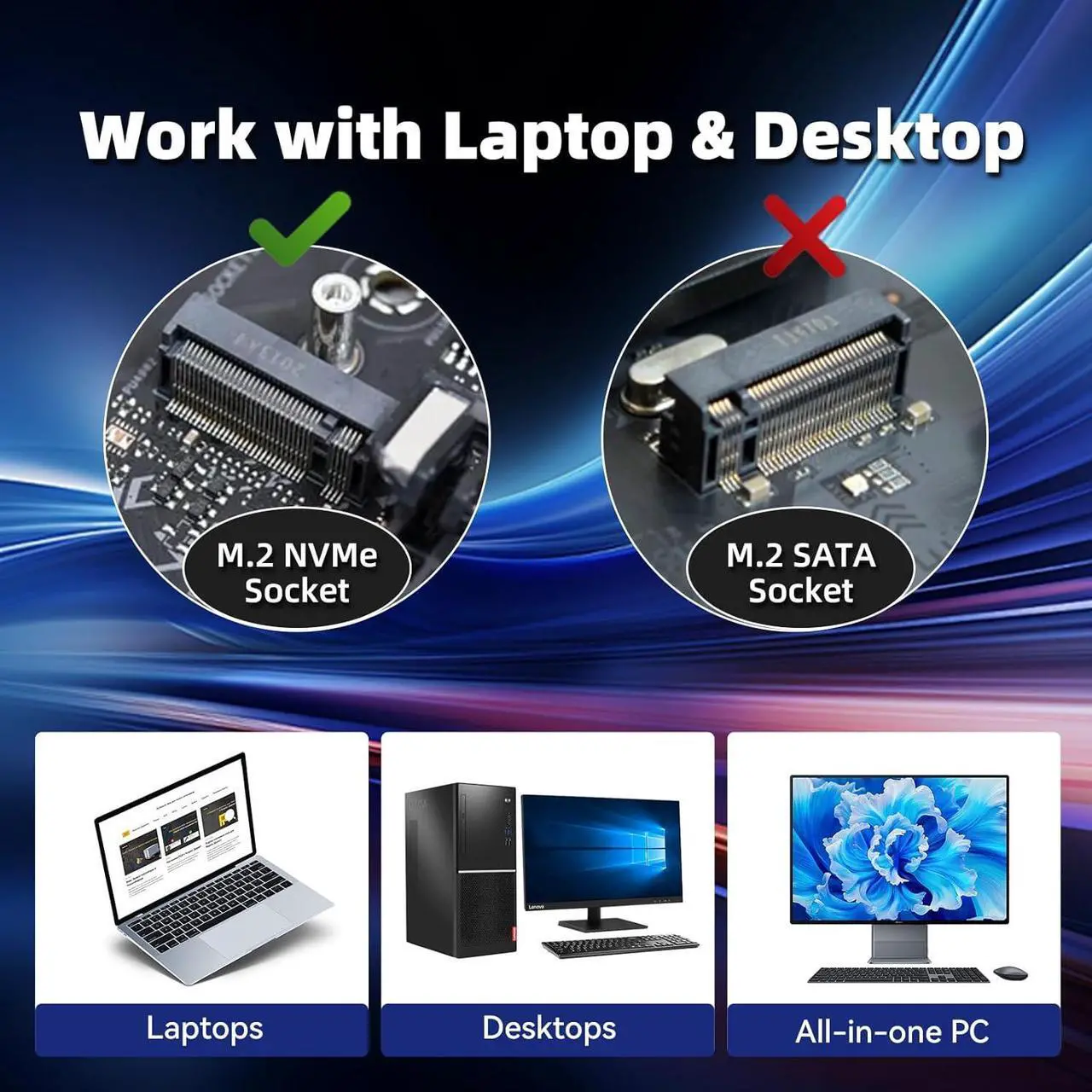 Alt view image 3 of 7 - SSD 1TB, M.2 NVMe Gen3x4 SSD 2280 - Up to 2400MB/s, Internal Solid State Drive with 3D NAND Flash, Compatible with Desktop and Laptop