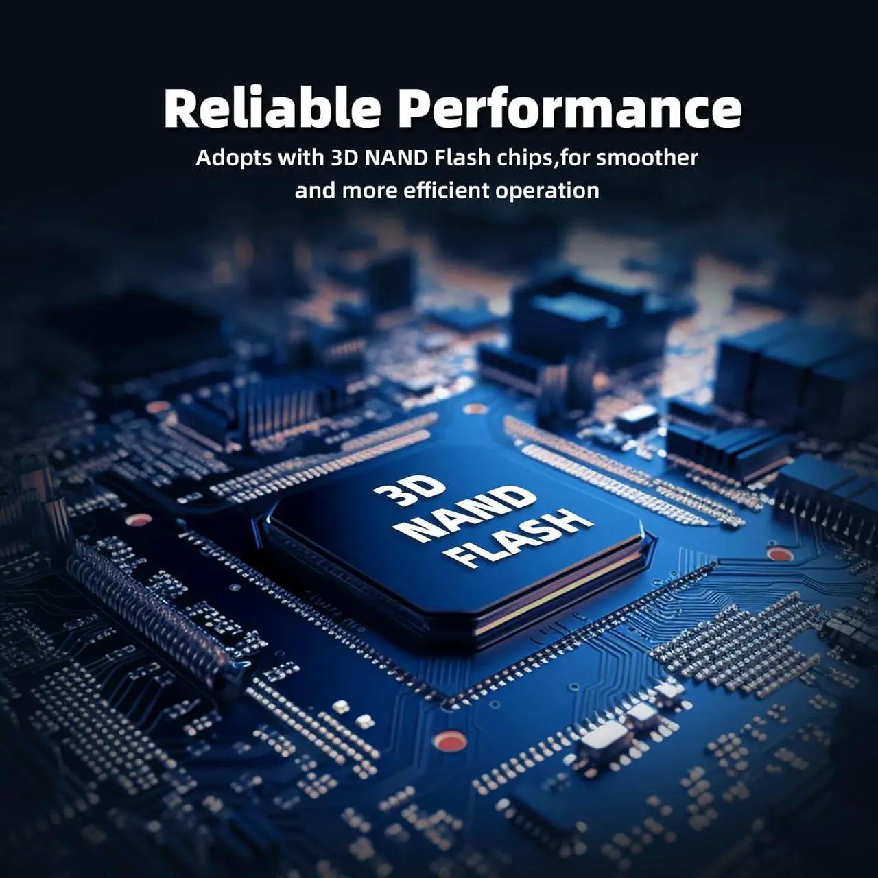 Alt view image 4 of 7 - SSD 1TB, M.2 NVMe Gen3x4 SSD 2280 - Up to 2400MB/s, Internal Solid State Drive with 3D NAND Flash, Compatible with Desktop and Laptop
