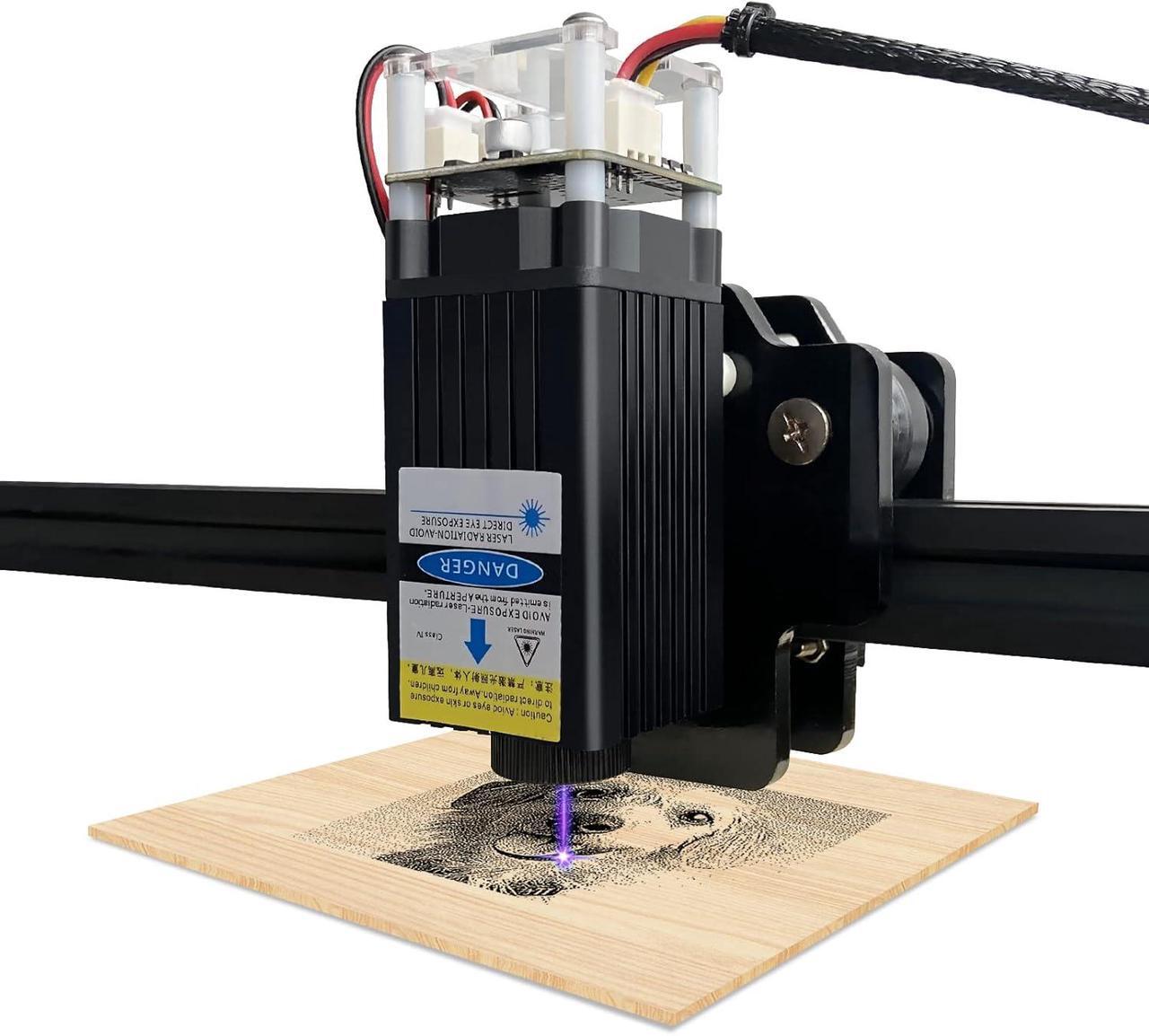 Alt view image 4 of 7 - Laser Engraver Module, 4000mW Optical Power, Laser Engraving Cutting Module, Adjustable Focal, 450nm Laser Head for Laser Engraver Cutter Machine DIY Wood Paper Leather, Class 4
