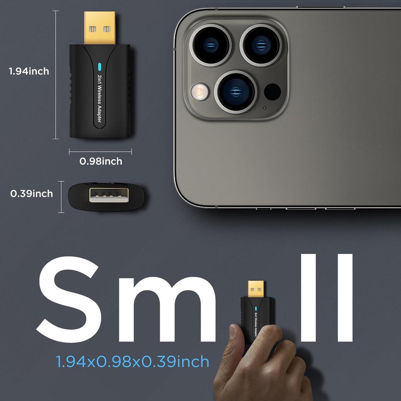 Alt view image 4 of 7 - 2in1 CarPlay Android Auto Wireless Adapter, Mini Car Play Dongle Android Auto Cars Stick, Stability Automatic Connection for OEM Wired CarPlay Android Auto 2025 Upgrade, Black
